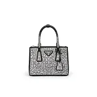 Prada Мини-сумка Galleria из атласа с кристаллами Metal - фото 1