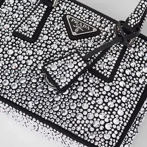 Prada Мини-сумка Galleria из атласа с кристаллами Metal - фото 6