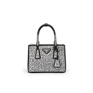 Prada Мини-сумка Galleria из атласа с кристаллами Metal - фото 1