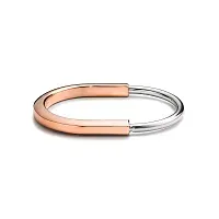 Tiffany & Co. Браслет Lock Bangle Men Rose and White Gold - фото 1