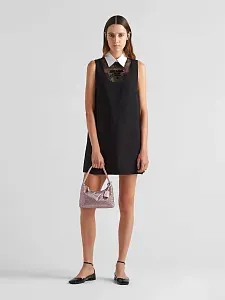 Prada Мини-сумка из сатина с кристаллами Alabaster Pink - фото 7