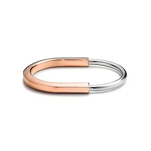 Tiffany & Co. Браслет Lock Bangle Rose and White Gold - фото 1