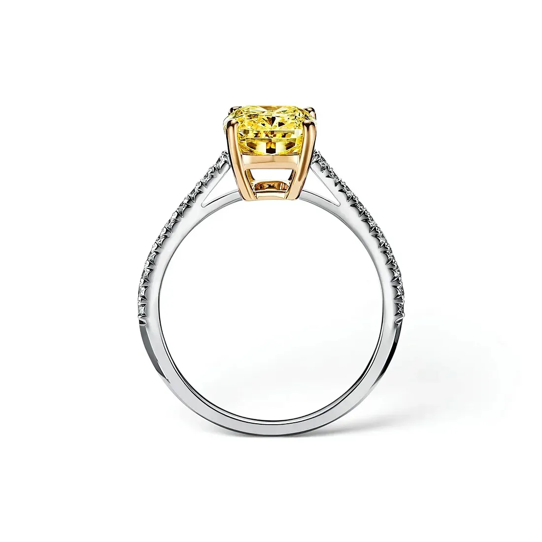 Tiffany & Co. Помолвочное кольцо Novo Yellow Diamond Engagement Ring with a Pave Diamond Platinum Band - фото 5