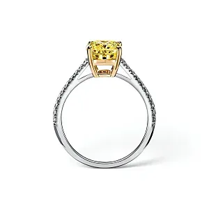 Tiffany & Co. Помолвочное кольцо Novo Yellow Diamond Engagement Ring with a Pave Diamond Platinum Band - фото 5