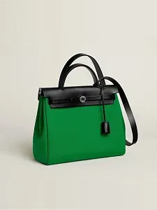 Hermès Сумка Herbag Zip 31 Bambou Noir Officier Hunter Palladium Hardware - фото 2