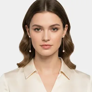 Tiffany & Co. Cерьги Elsa Peretti Diamonds by the Yard Drop Earrings Rose Gold - фото 2