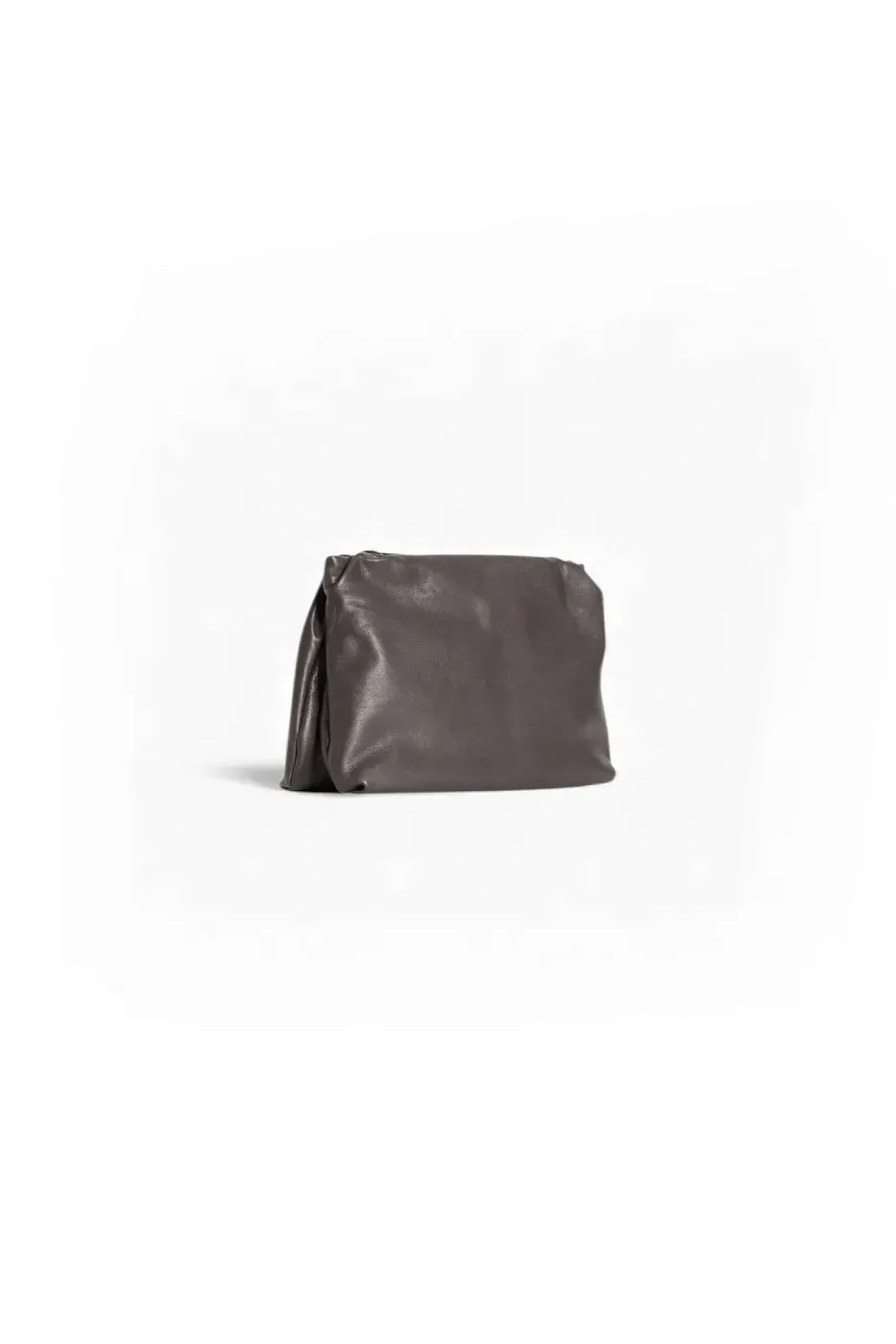 The Row Клатч Large Bourse Clutch Dark Brown из кожи Taupe - фото 4