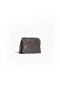 The Row Клатч Large Bourse Clutch Dark Brown из кожи Taupe - фото 4