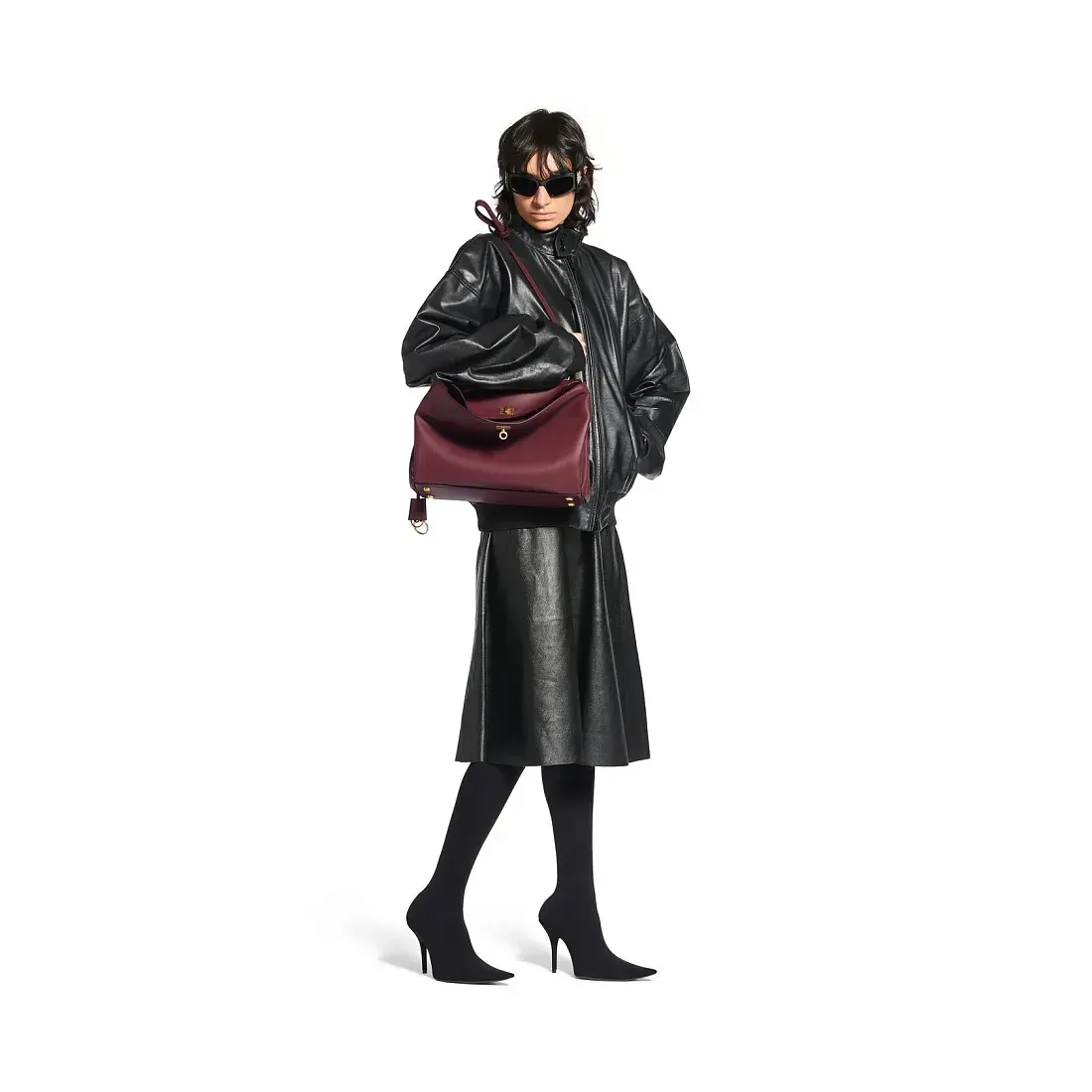 Balenciaga Cумка Rodeo среднего формата Dark Burgundy - фото 9