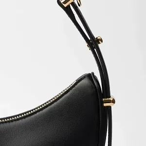 Prada Маленькая кожаная сумка через плечо Arque Black - фото 7