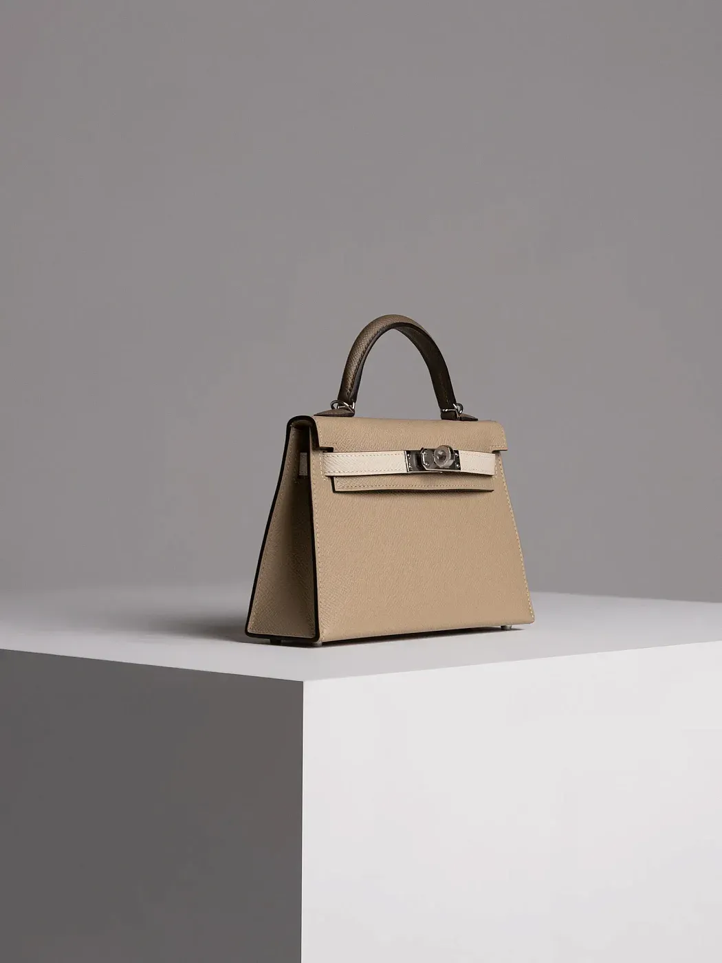 Hermès Сумка Kelly Mini 20 Trench Craie Etoupe Epsom Palladium Hardware - фото 4