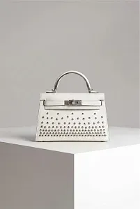 Hermès Сумка Kelly Sellier Mini 20 Cloute Nata Box Palladium Hardware - фото 1