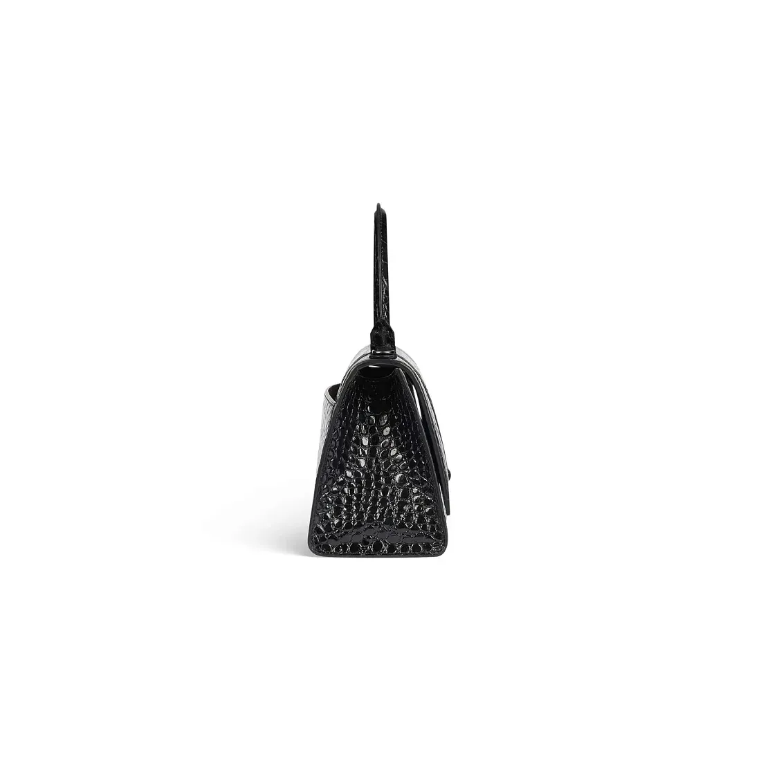 Balenciaga Сумка Hourglass Crocodile Embossed In Black маленького формата - фото 4