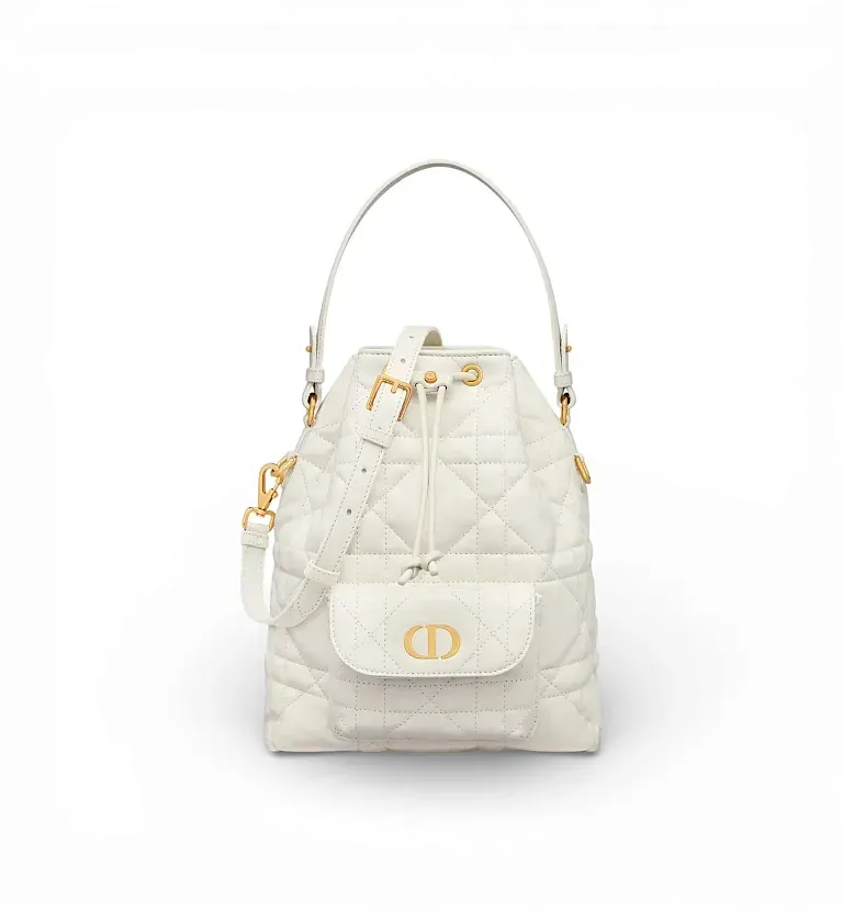 Сумка Bucket Caro Small Dior Latte - фото 1