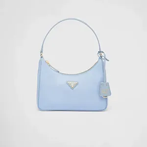 Prada Мини-сумка Re-Edition 2005 из Re-Nylon и сафьяновой кожи Pale Blue - фото 1