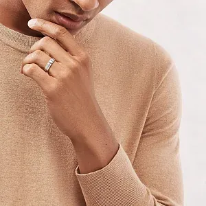 Tiffany & Co. Кольцо T Wide Ring in White Gold Men - фото 2