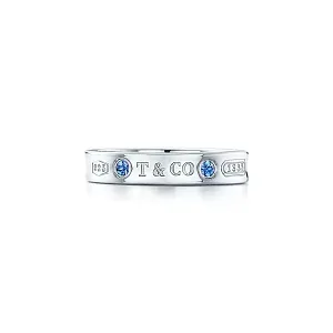 Tiffany & Co. Кольцо 1837 Narrow Ring in Silver with Sapphires - фото 1