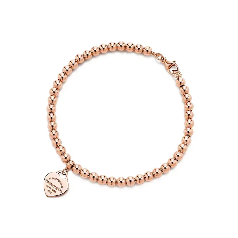 Браслет Tiffany Return to Tiffany Heart Tag Bead Bracelet Rose Gold - фото 1