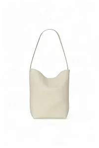 The Row Сумка Medium NS Park Tote Black из кожи Ivory - фото 1
