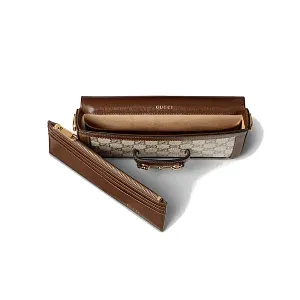 Gucci Мини-сумка Horsebit 1955 Beige / Ebony - фото 3