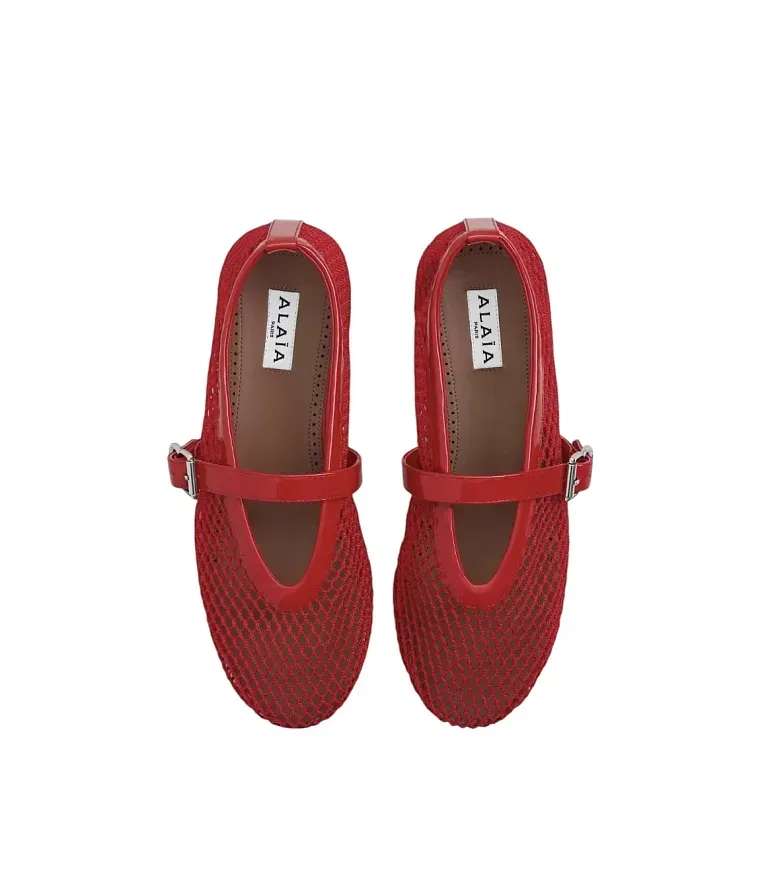 Балетки с сеткой Alaia Red - фото 1