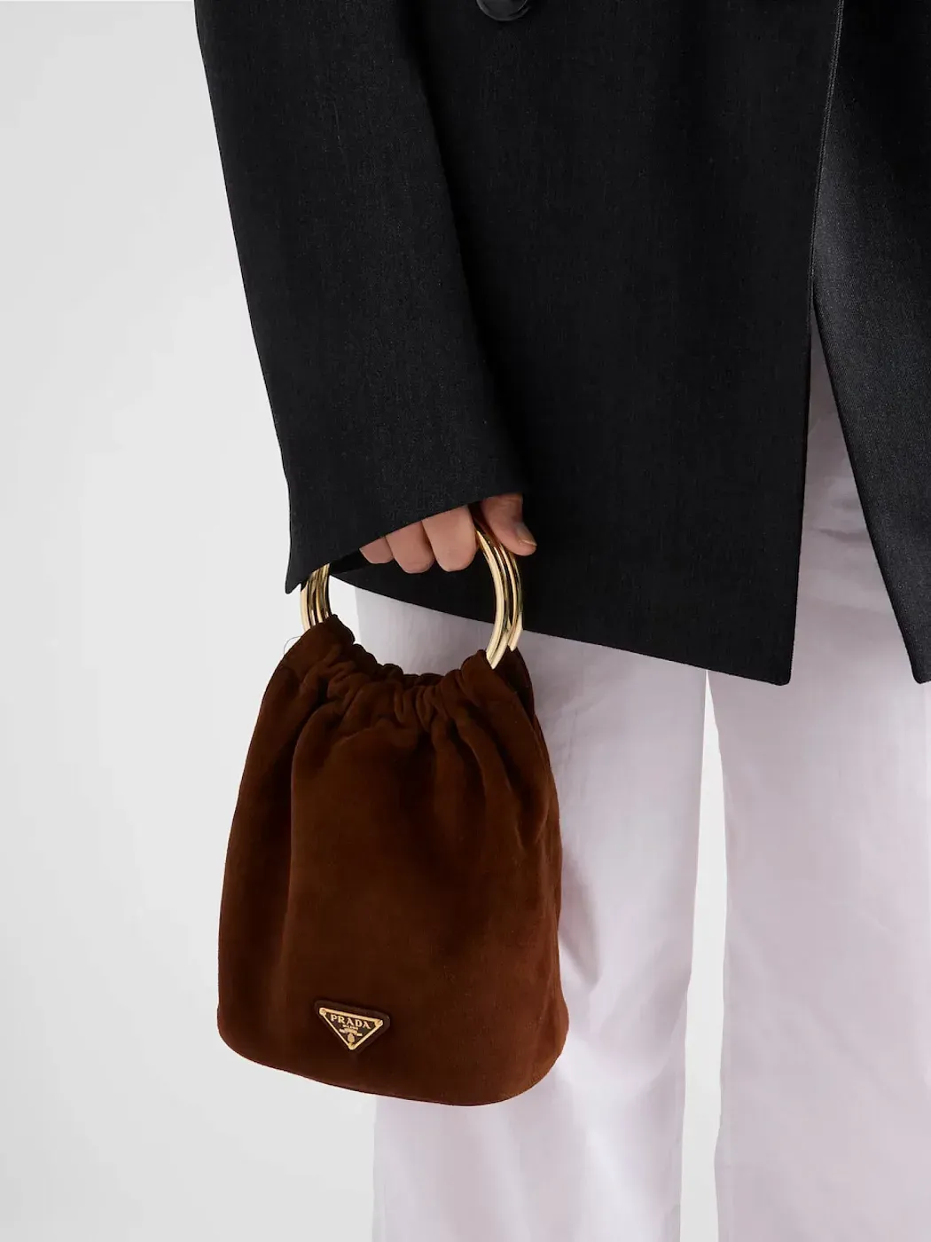 Prada Мини-сумка из замши - фото 8