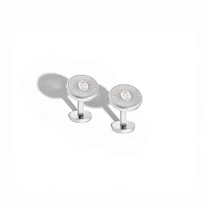 Cartier Запонки Double C de Cufflinks with Sunray motif in sterling silver - фото 1