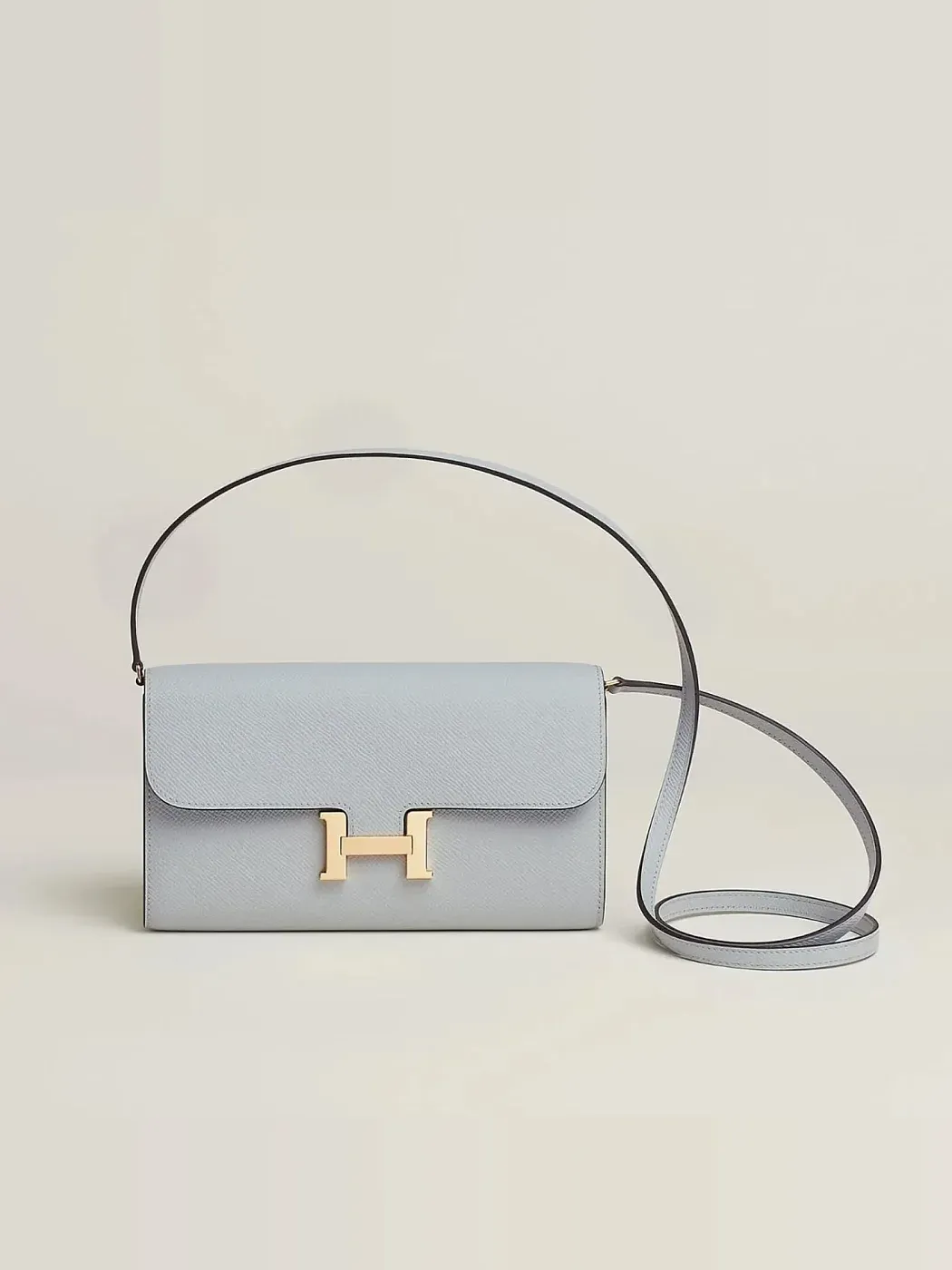 Hermès Кошелек Constance To Go Bleu Glacier Gris Pale Epsom Cordage Strap - фото 2