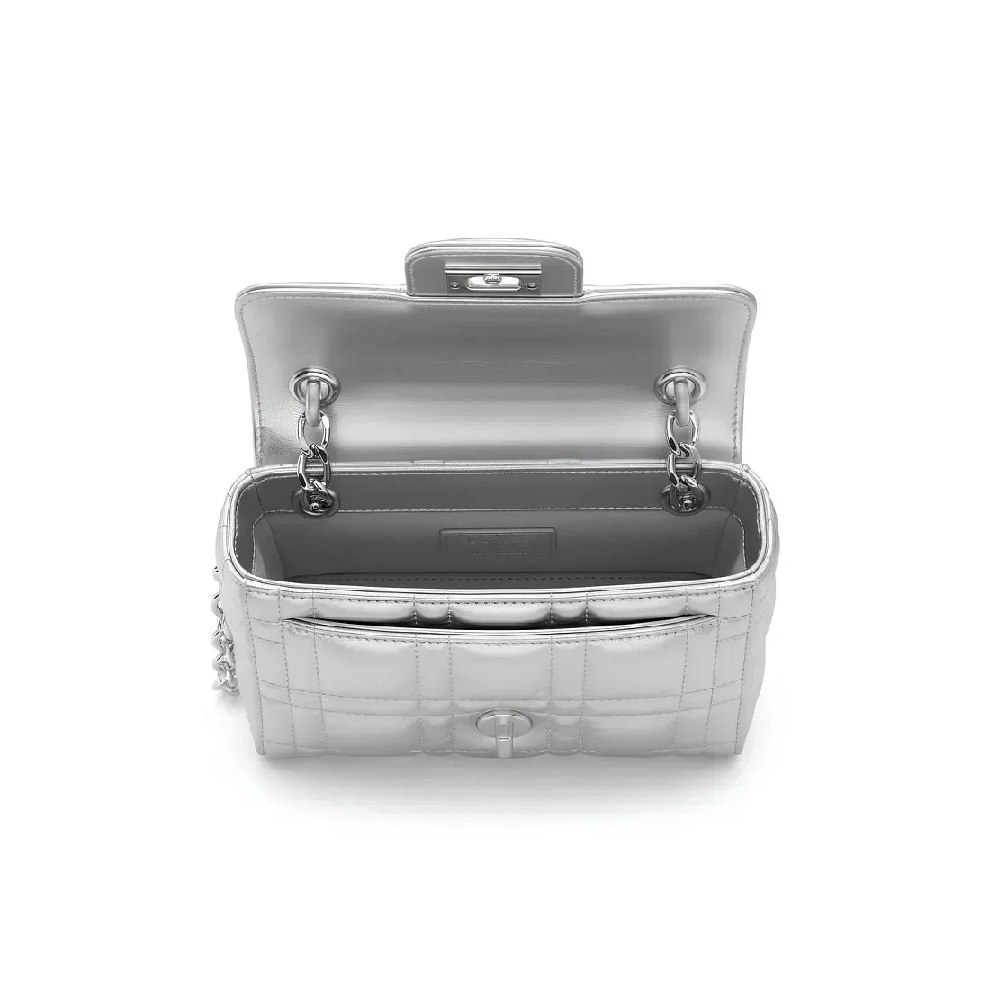 Dior Сумка Lady silver-tone metallic мини-формата - фото 4
