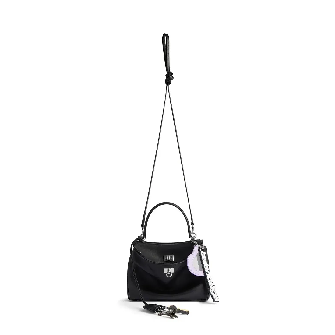 Balenciaga Сумка Rodeo Used Effect With Charms in Black мини формата - фото 5