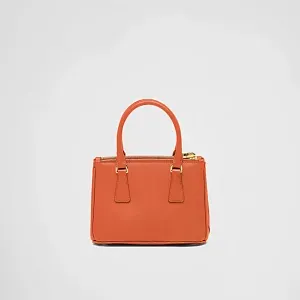 Prada Мини-сумка Galleria из сафьяновой кожи Orange - фото 4