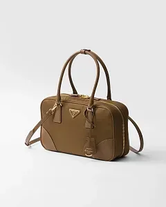 Prada Re-Edition 1978 средняя сумка из нейлона Re-Nylon и кожи Saffiano с двумя ручками Cork Beige - фото 3
