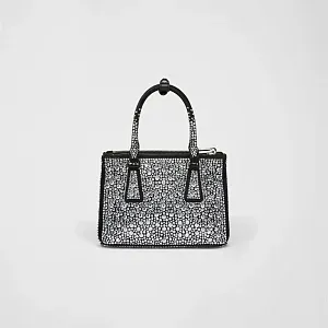 Prada Мини-сумка Galleria из атласа с кристаллами Metal - фото 4