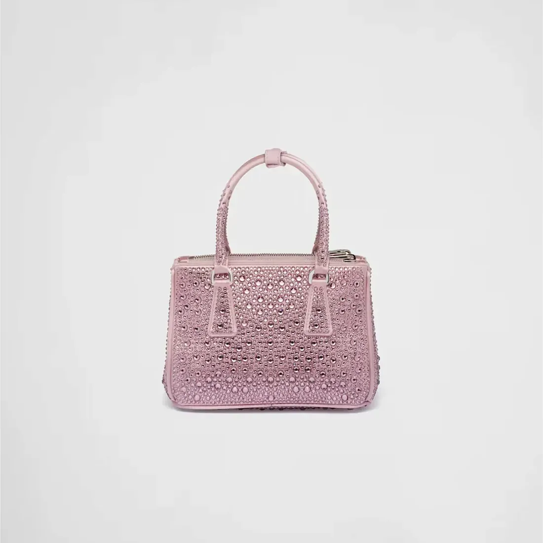 Prada Мини-сумка Galleria из атласа с кристаллами Alabaster Pink - фото 4