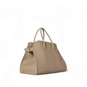 The Row Сумка Soft Margaux 17 из кожи Dark Taupe - фото 2