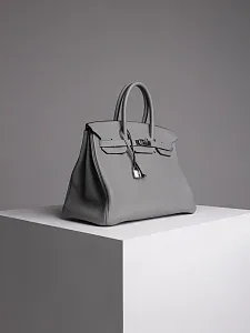 Hermès Cумка Birkin 35 Gris Mouette Togo Palladium Hardware - фото 3