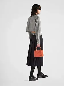 Prada Мини-сумка Galleria из сафьяновой кожи Orange - фото 7