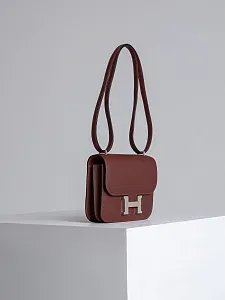 Hermès Сумка Constance 18 Mini Rouge H Epsom Palladium Hardware - фото 3