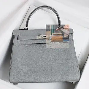 Hermès Kelly 25 Gris Mouette Togo Palladium Hardware - фото 1