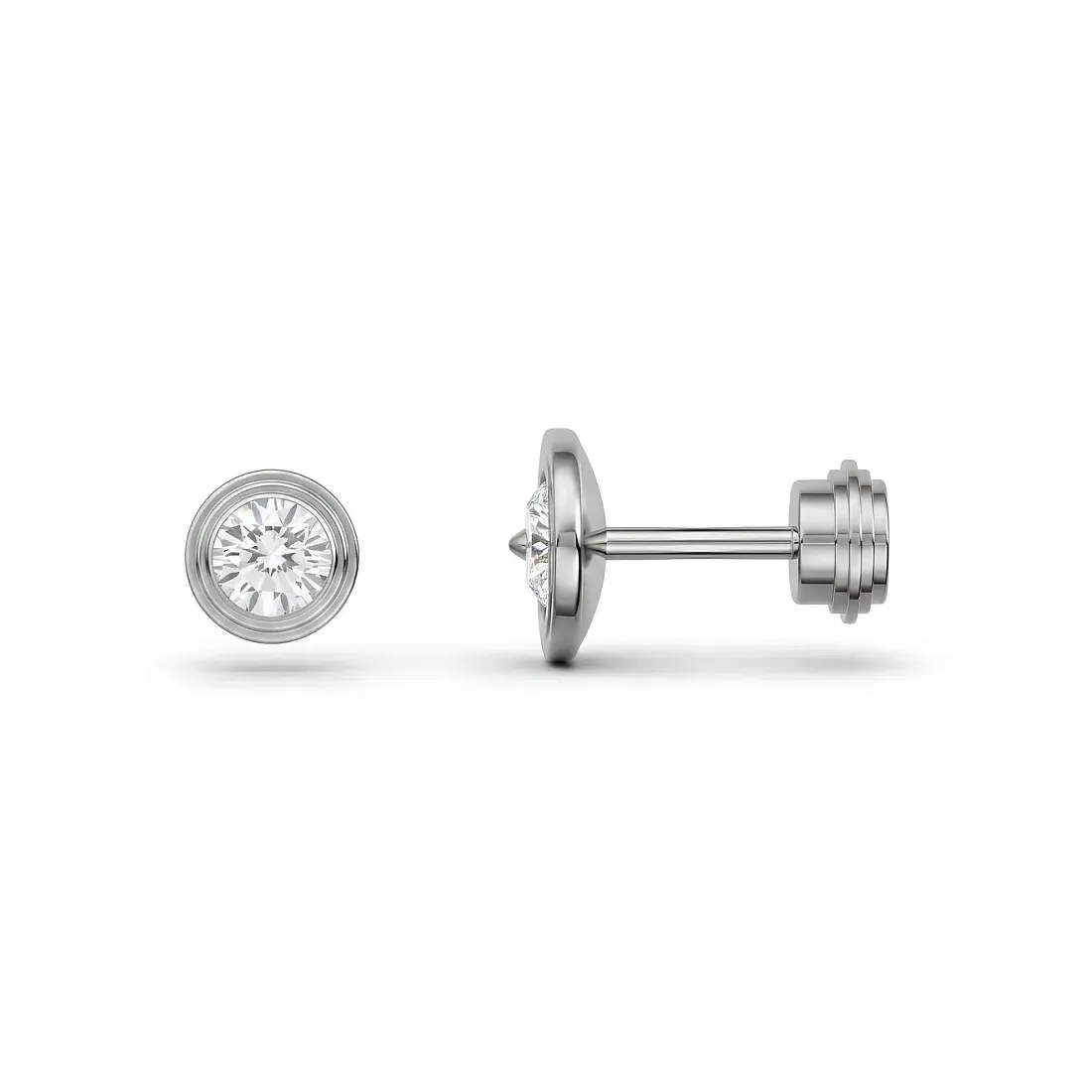Cartier Серьги d'Amour stud earrings, 2 diamonds, medium model White Gold - фото 2
