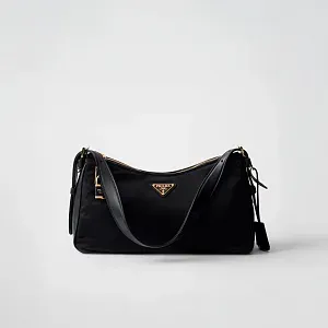 Prada Большая сумка через плечо Aimee из Re-Nylon и кожи с замком - фото 1