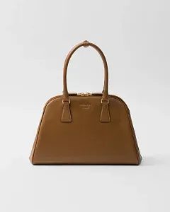Prada Сумка из кожи Saffiano среднего размера Caramel - фото 1