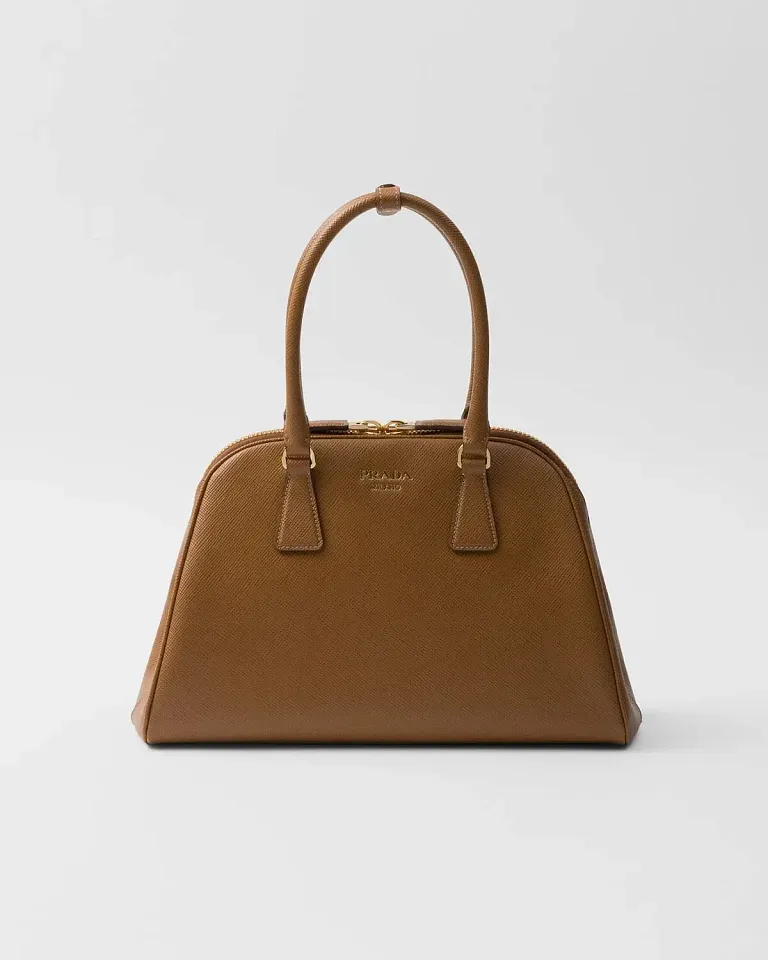 Сумка из кожи Saffiano среднего размера Prada Caramel - фото 1