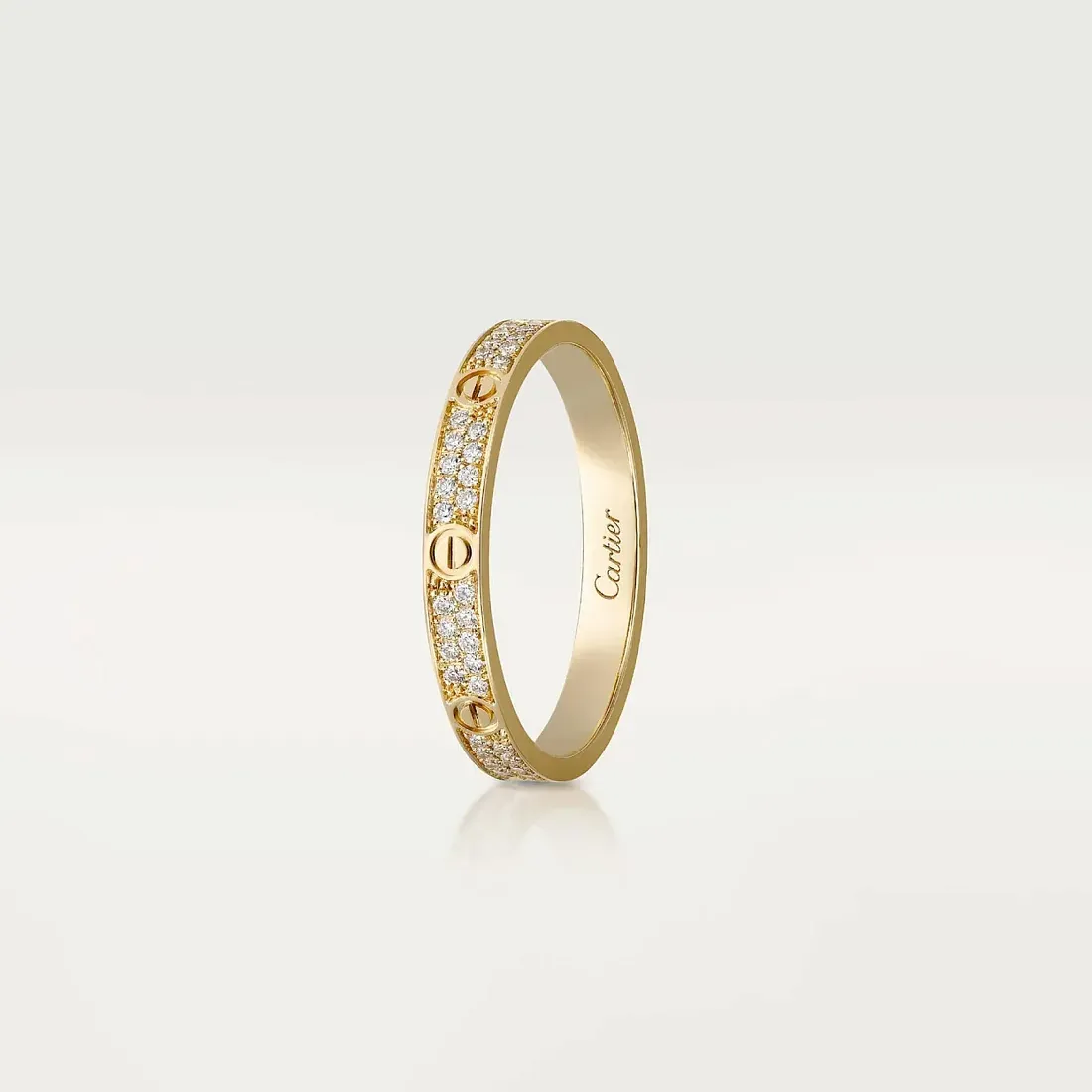 Cartier Кольцо Love маленькая модель c бриллиантовым паве Yellow Gold - фото 4