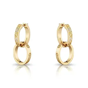 Cartier Серьги Love earrings, multiwear, half-paved Yellow Gold - фото 1