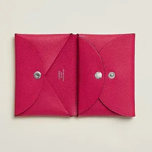Hermès Кардхолдер Calvi Duo Rose Extreme - фото 2