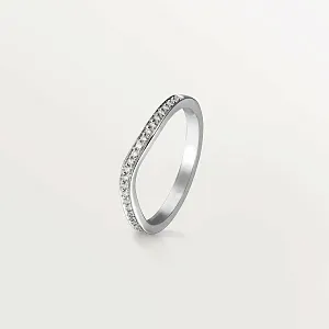 Cartier Обручальное кольцо c изгибом и бриллиантовым паве Ballerine 2 мм - фото 2
