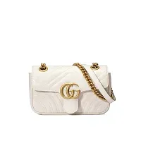 Gucci Мини-сумка на плечо GG Marmont White - фото 1