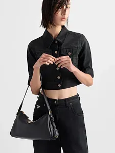 Prada Сумка на плечо Aimee Medium из кожи Black - фото 2