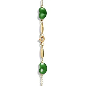 Tiffany & Co. Браслет Bean design bracelet in yellow gold and green nephrite jade - фото 3